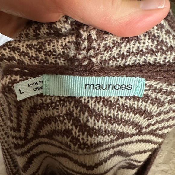 Maurices Brown and Cream Knit Cardigan - Picture 2 of 5